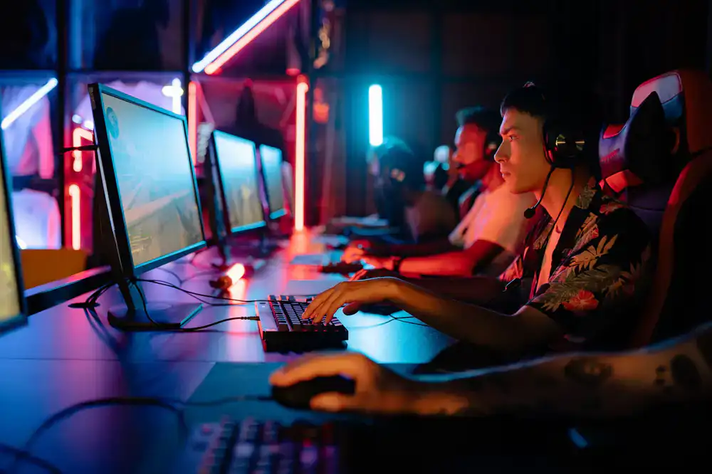 Players competing in a local LAN tournament