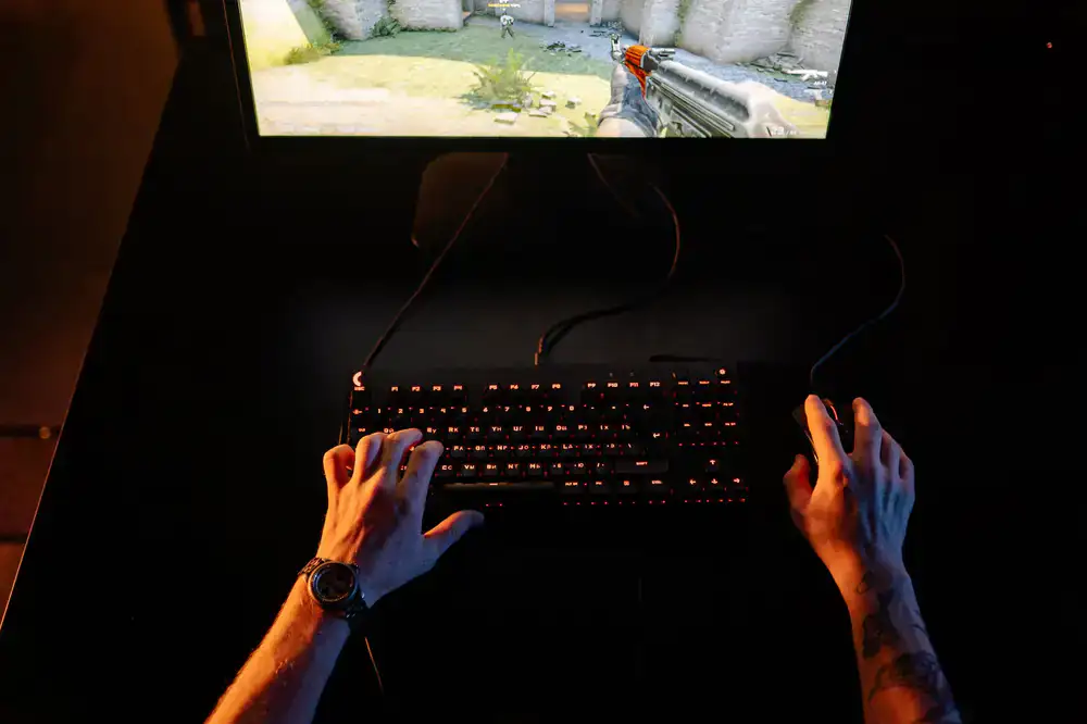 First person shooter gameplay screen